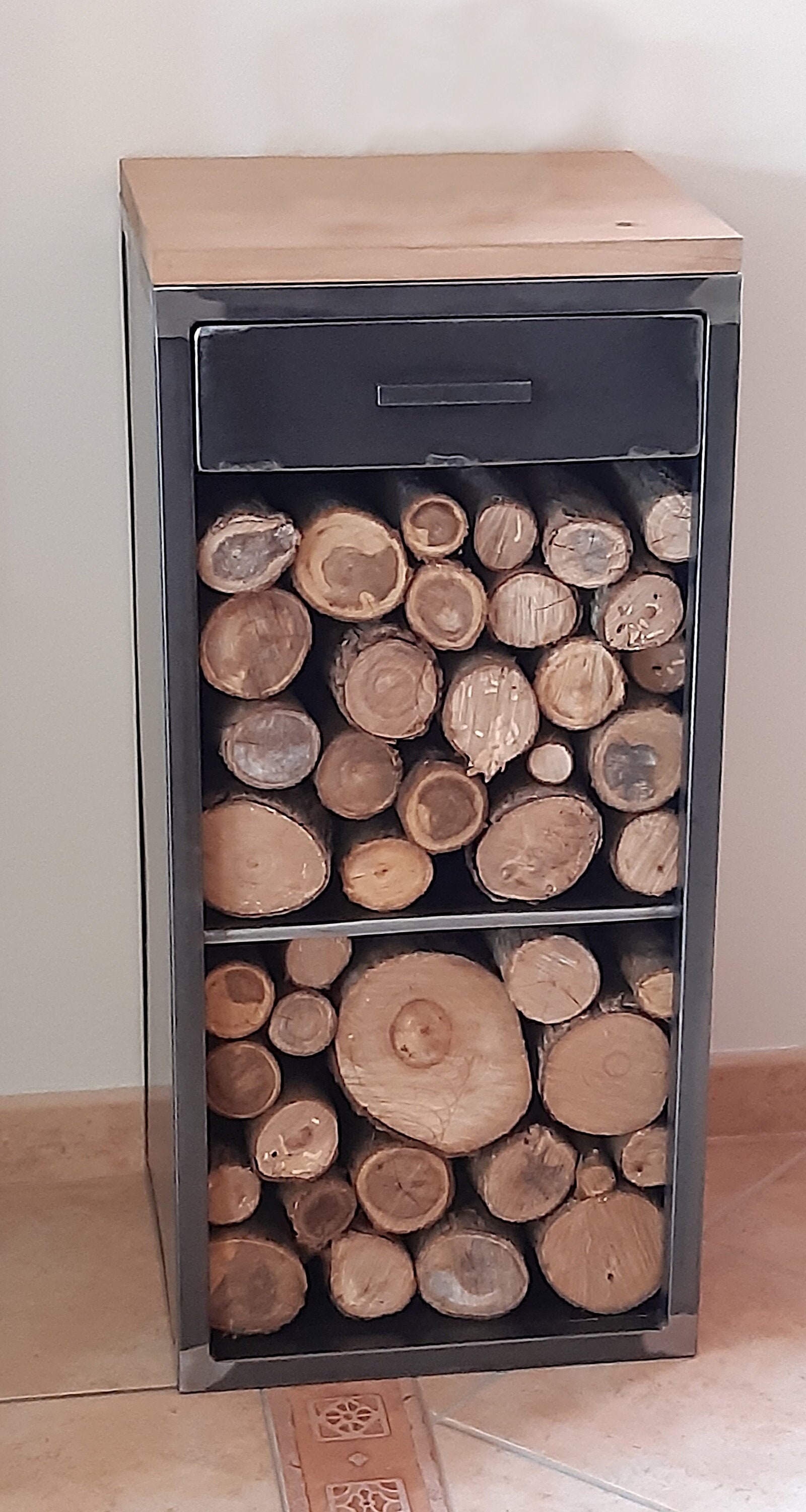 Range Buches Sur Mesure Acier Bois