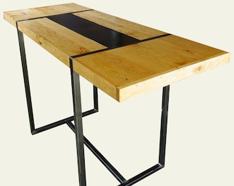 Table/bar mange debout industriel fer bois