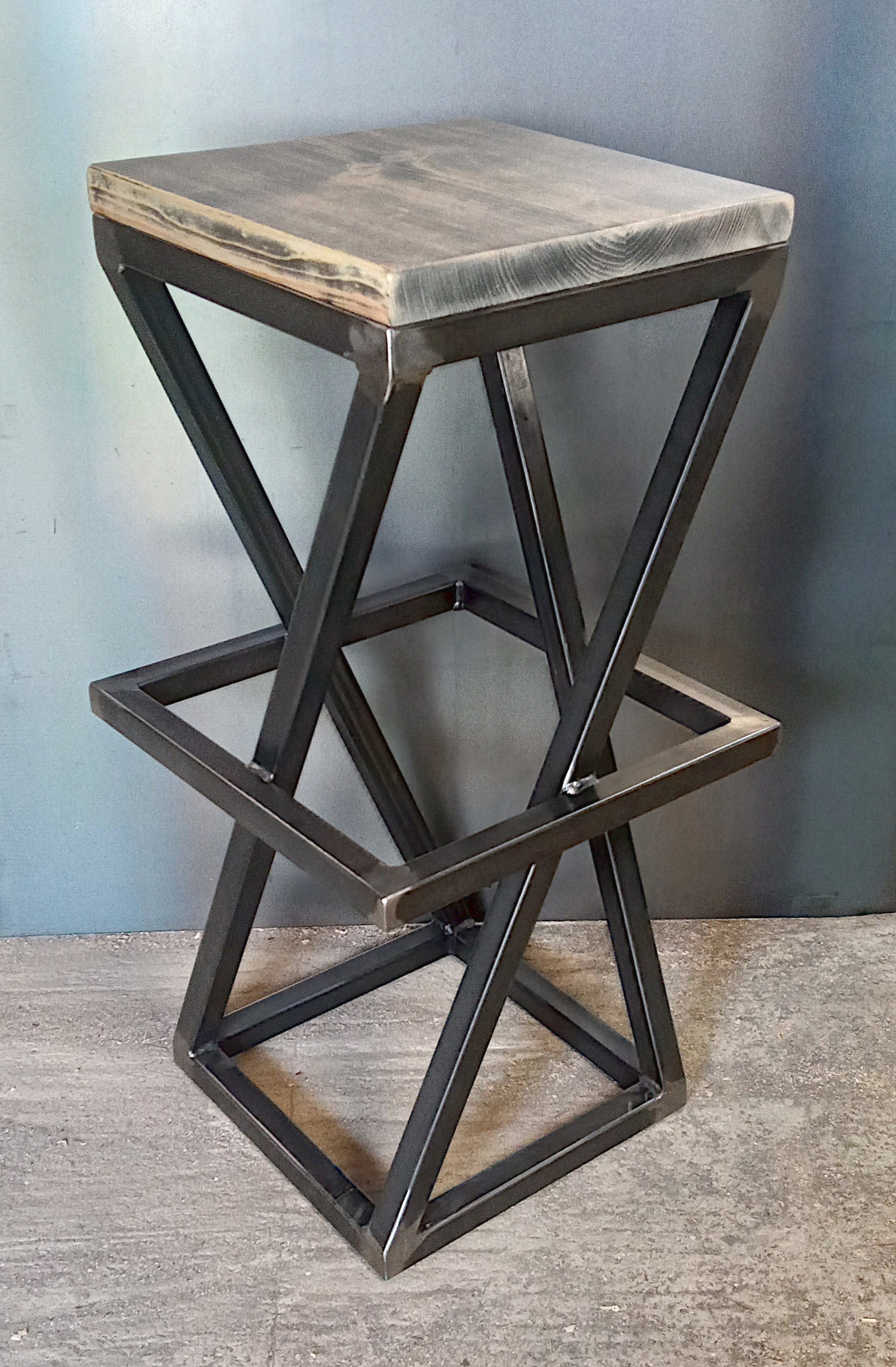 Bar Stool, Custom, Industrial, Design, Steel/iron and Wood