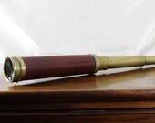 Georgian Dollond 4 draw Brass and Mahogany Telescope antique London circa 1780-1830