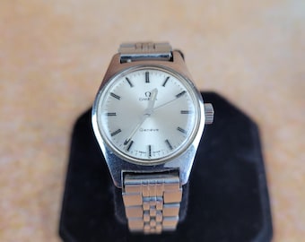 Vintage Omega Geneve Ladies Watch, stainless steel case and bracelet. 1969.