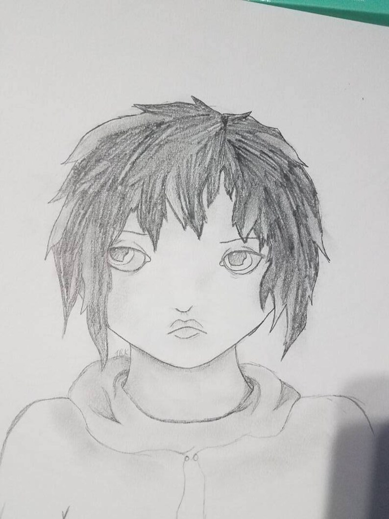 Blancetsy Crayon Fille Triste Dessin Portrait Noir Et Wp80nokx