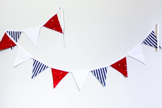 Red White And Blue Flag Bunting Etsy