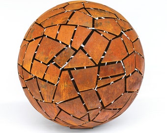 Fracture - Steel sphere outdoor sculpture - Contemporary art - Metal sculpture