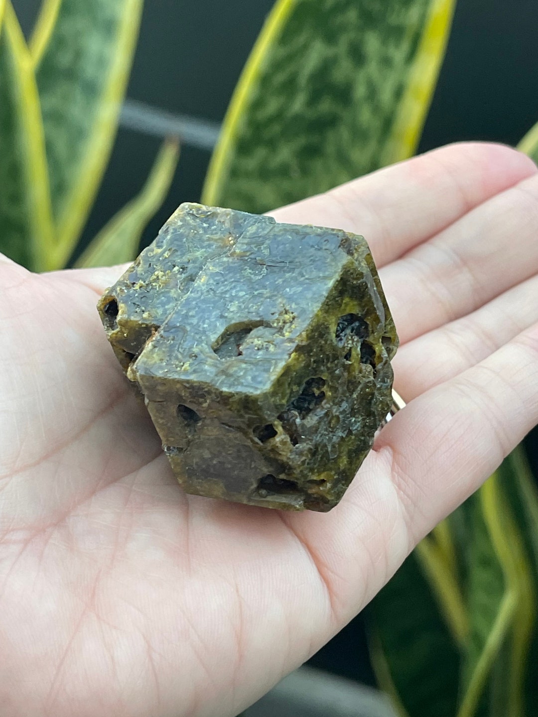 Rare Etched Green Andradite Garnet From Mali Africa Etsy