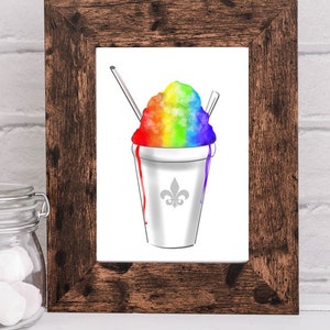 Impressão artística do Snoball de Nova Orleans – Decoração de parede colorida de Nova Orleans, arte para casa em Louisiana, presente de artista LGBTQ, arte inspirada no French Quarter