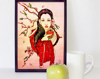 Snow White Art - Snow White Original Art -  Mirror Mirror - Fairy Tale Art -  Fine Art Print