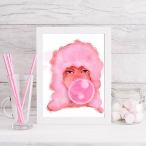 Pink Artwork - Bubblegum Pop Art - Digital  Art - Pink Girl Gift - Fine Art Print - Pop Art Print- Original Art Print - Pop Culture Artwork