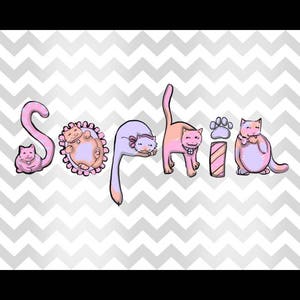 Cat lover gift - kittycat - kitty baby gift - cat lady gift - custom name gift - crazy cat lady - custom name sign - cat gift for kids