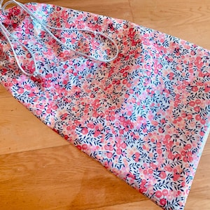 Sac étanche/liberty/coton enduit liberty /Wiltshire/cordelette argent