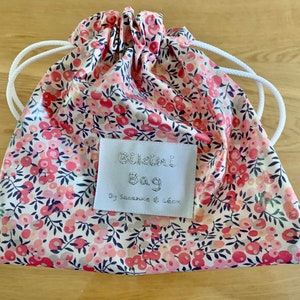 Bikini bag/sac étanche maillot mouillé/coton enduit liberty /wiltshire /étiquette oeko tex image 2