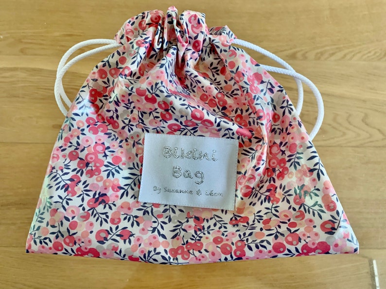 Bikini bag/sac étanche maillot mouillé/coton enduit liberty /wiltshire /étiquette oeko tex image 2