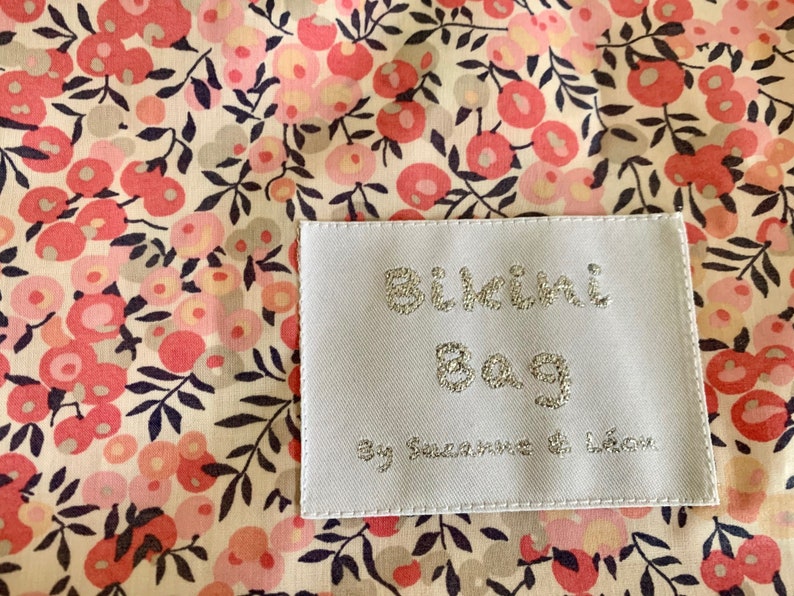 Bikini bag/sac étanche maillot mouillé/coton enduit liberty /wiltshire /étiquette oeko tex image 3