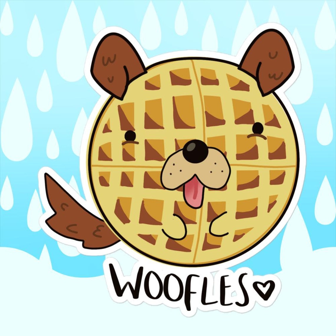 Waffle Puppy Dog Sticker Laptop Decal / Breakfast Food Animal Etsy