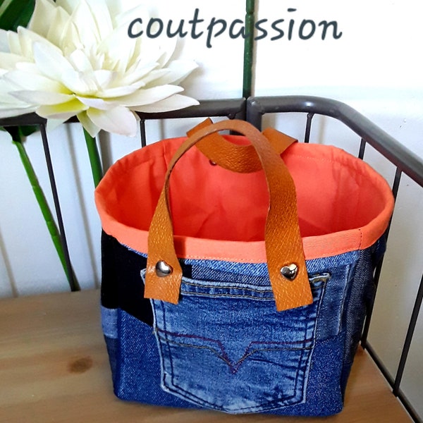 Corbeille jeans recyclé