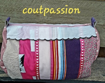 Trousse tissu recyclé en coton patchwork