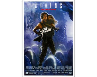 Aliens Movie Poster Print - 1986 - Science Fiction - One Sheet Artwork - Digital Download