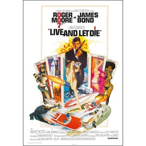 Live And Let Die Film Poster - 1973 James Bond - Action - One Sheet Artwork