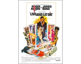 Live And Let Die Movie Poster - 1973  James Bond - Action - One Sheet Artwork