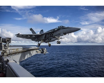 F-18 Launching Off A Carrier - Military Jet Photo - Fighter Plane - Digital Download