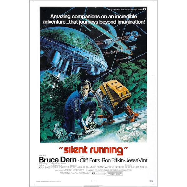 Silent Running Movie Poster Print - 1972 - Sci-Fi - One Sheet Artwork - Digital Download