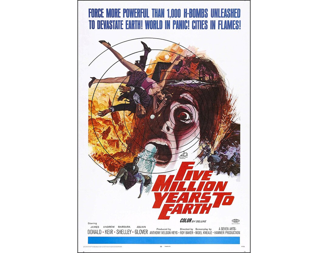 5 Million Years to Earth Movie Poster Print 1967 Sci-fi One Sheet