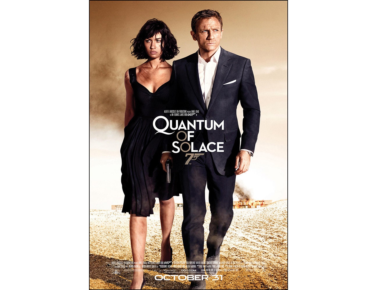Quantum of Solace Movie Poster - 2008 - - Action - One Sheet Artwork - Etsy, image size:1296x1000