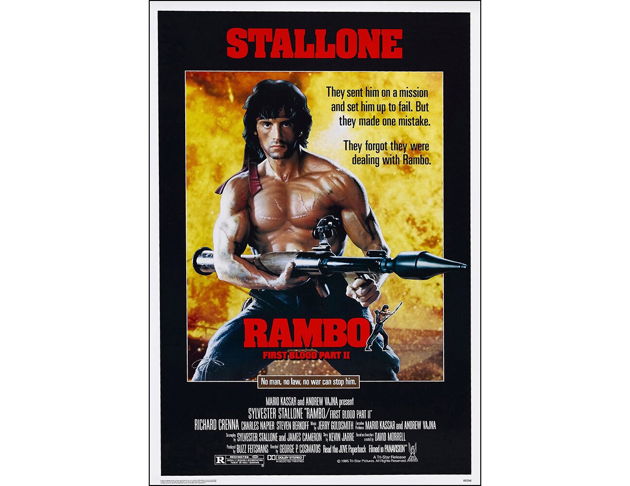 Rambo movie poster First Blood Part II : 11 x 17 Sylvester Stallone  poster 