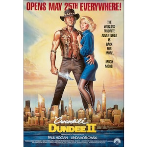 Crocodile Dundee II 2 Movie Poster - 1988 - Action Adv. -   - Action - One Sheet Artwork