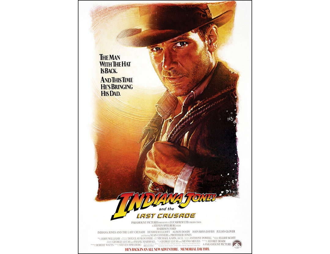 Indiana Jones & Last Crusade Movie Poster - 1989 - Action - One Sheet