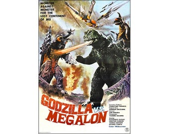 ゴジラ対メガロ ゴジラ対メガロ 1973年 ホラー カルト映画ポスター