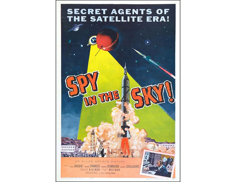 Spy In The Sky Movie Poster Print 1958 Science Fiction One Sheet Artwork Digital Download image 1