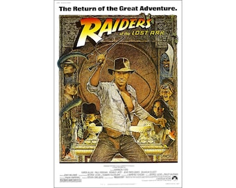 Raiders Of The Lost Ark Movie Poster - 1981  - Action - One Sheet Artwork