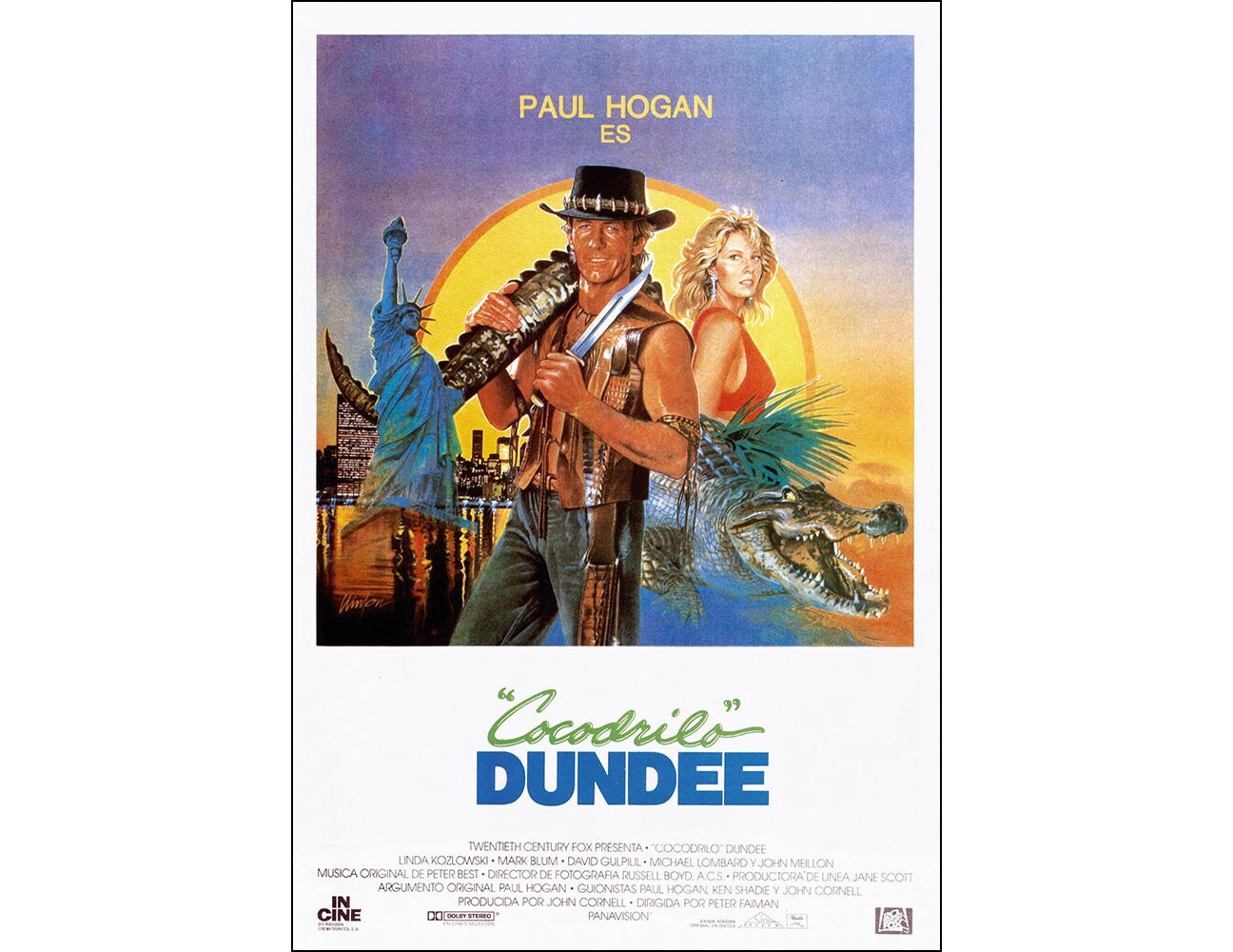 Crocodile Dundee Movie Poster 1986 Action Adventure Action One Sheet ...