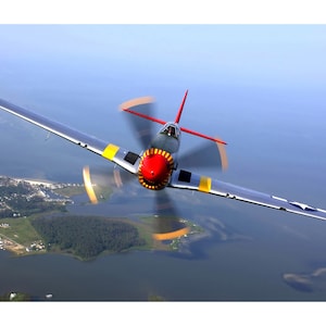P-51 Mustang Head On - Military Warbird Aircraft Photo - Digital Download