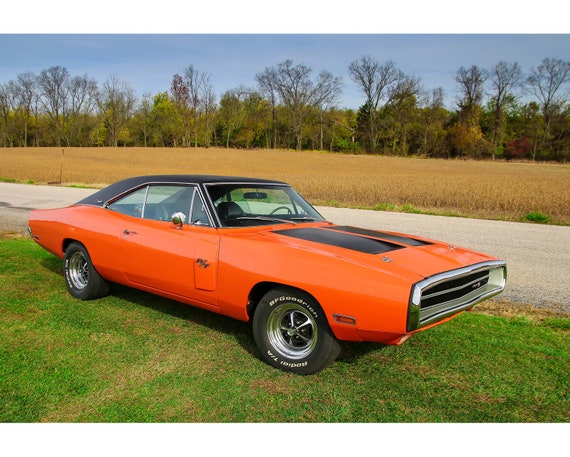 1970 Dodge Charger R/T Orange Classic Muscle Car Photo - Etsy