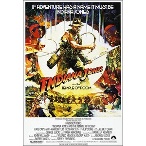 Indiana Jones & Temple Of Doom Movie Poster - 1984  - Action - One Sheet Artwork