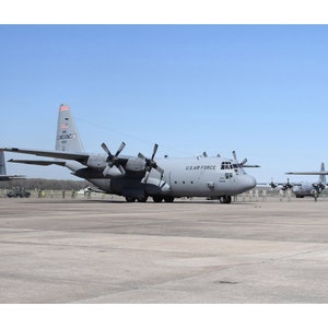 C-130 Hercules On The Tarmac - Military Aircraft Photo - Digital Download