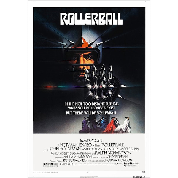 Rollerball Movie Poster - 1975  - James Caan - Action - One Sheet Artwork