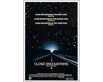 Close Encounters of the Third Kind Movie Poster Print - 1977 - Sci-Fi - One Sheet Artwork Art - Digital Download