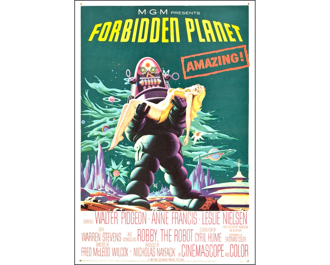 Forbidden Planet Movie Poster Print - 1956 - Science-fiction - One Sheet  Artwork - Digital Download - Etsy, image size:1080x867