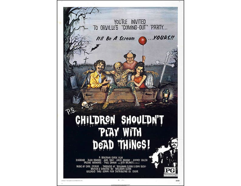 Horror 1 Sheet Children Shouldn/'t Play With Dead Things Movie Poster 1972