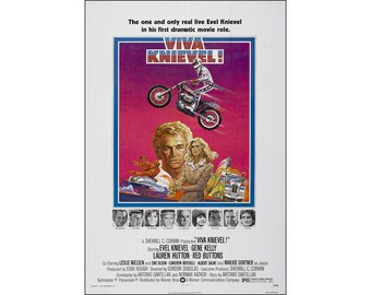 Viva Knievel! Movie Poster - 1977 - Action Adventure -   - Action - One Sheet Artwork