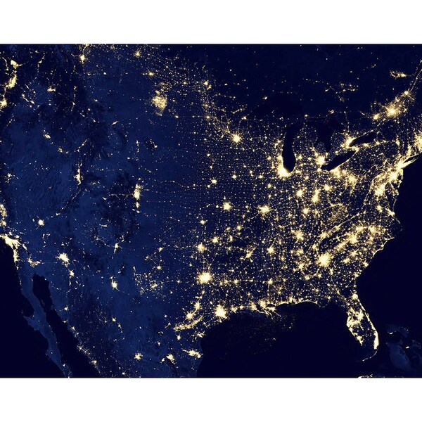 United States From Space At Night - Space Photo - Space Poster - Space Art