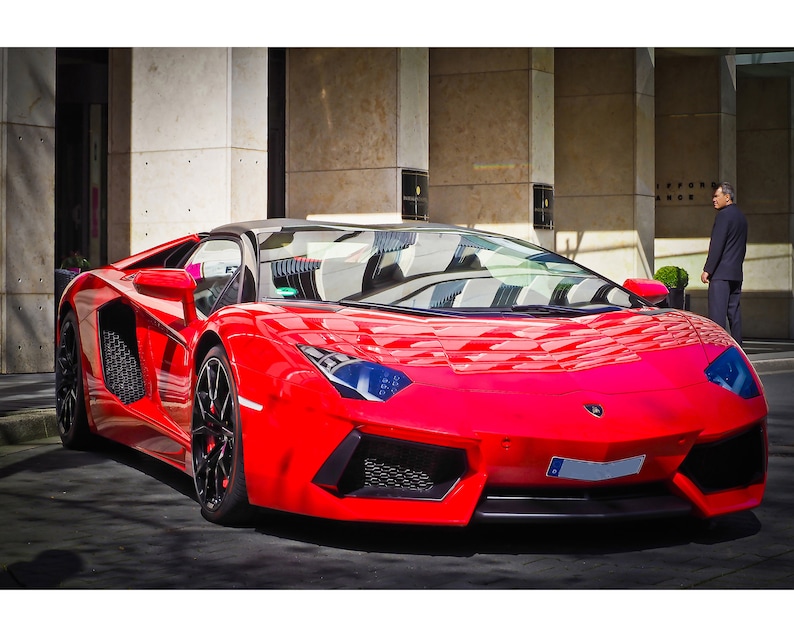 Red Lamborghini Gallardo Exotic Sports Car Photo Digital Download image 1