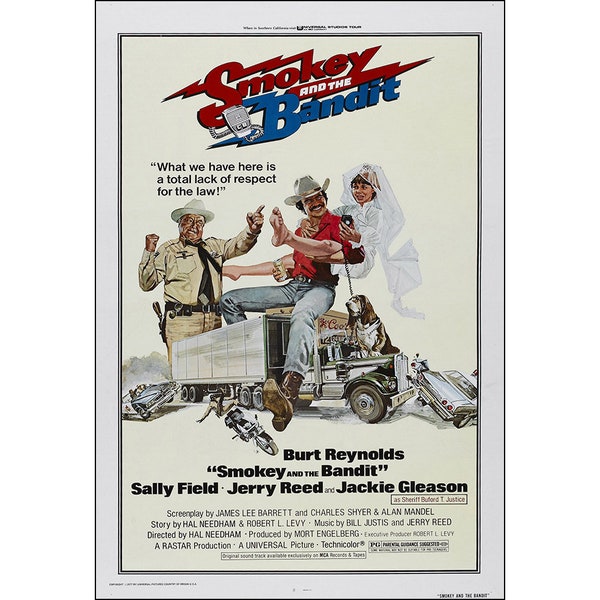 Smokey And The Bandit Movie Poster - 1977 - Action Adv. -   - Action - One Sheet Artwork