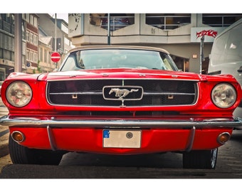 1965 Ford Mustang Front - Classic Sports Car Photo - Digital Download