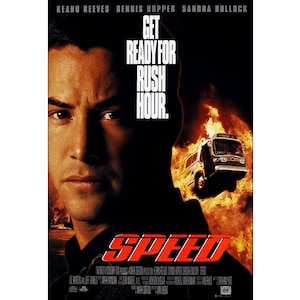 Speed Movie Poster - 1994  - Keanu Reeves - Action - One Sheet Artwork