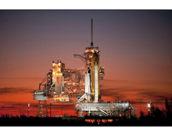 Space Shuttle On Launch Pad At Sunrise - Space Poster - Space Photo - NASA Image