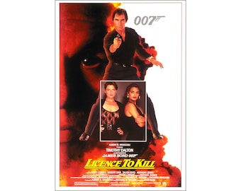 License To Kill Movie Poster - 1989  - James Bond - Action - One Sheet Artwork